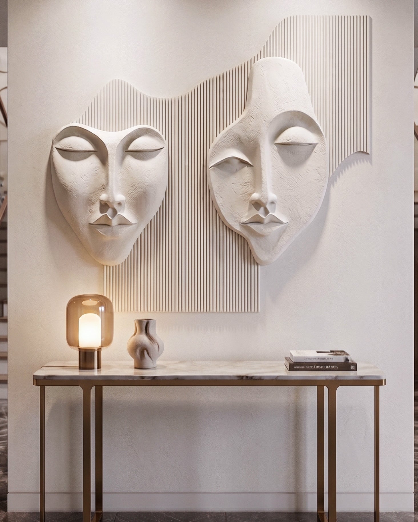 Wabi-Sabi 3D Gesichts-Wandrelief