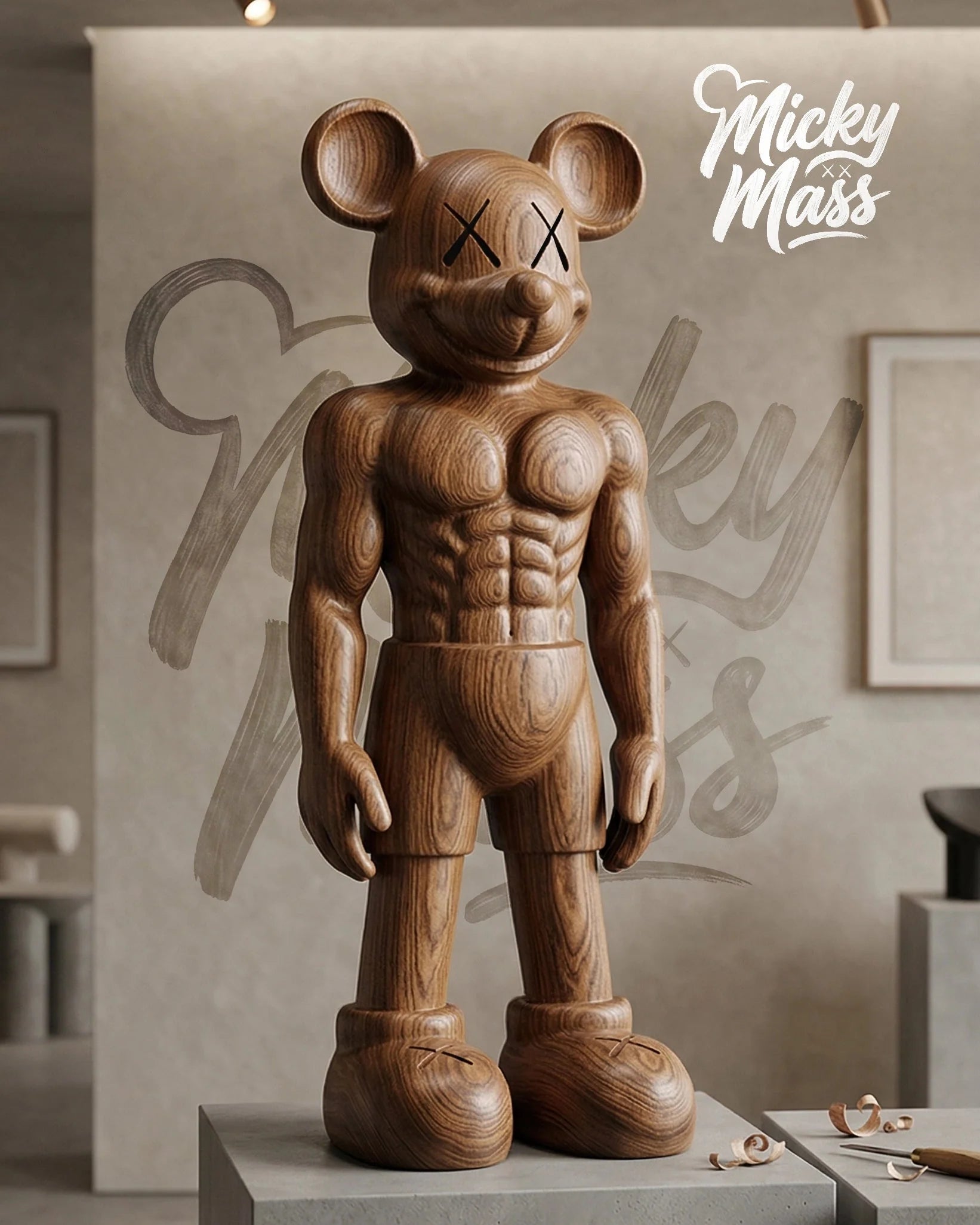 MickyMass Sammelfigur aus Massivholz