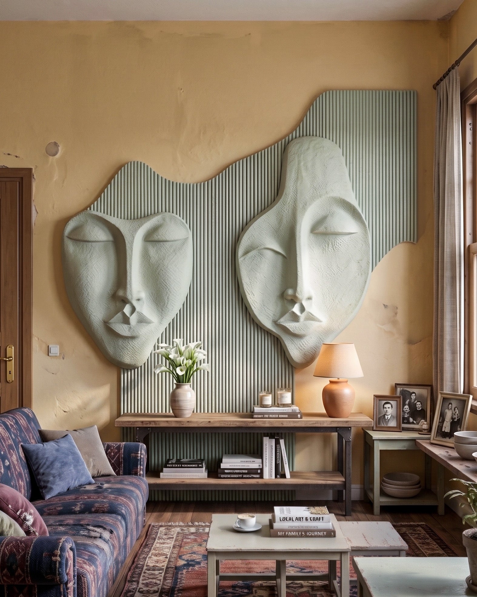 Wabi-Sabi 3D Gesichts-Wandrelief