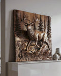 Hölzernes Hirsch - Elch 3D Holzrelief Wandkunst