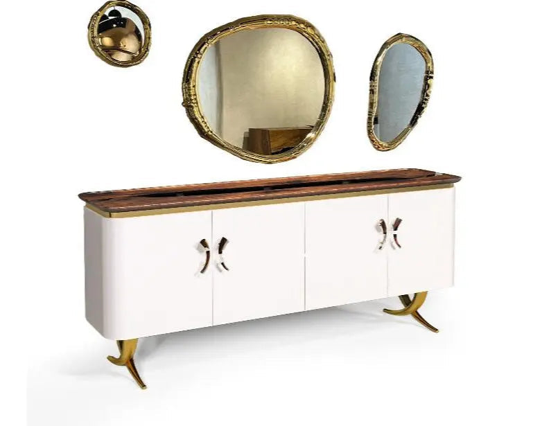 Harz- und Walnusscendenza – Modernes Sideboard | Elfenbein-Kollektion