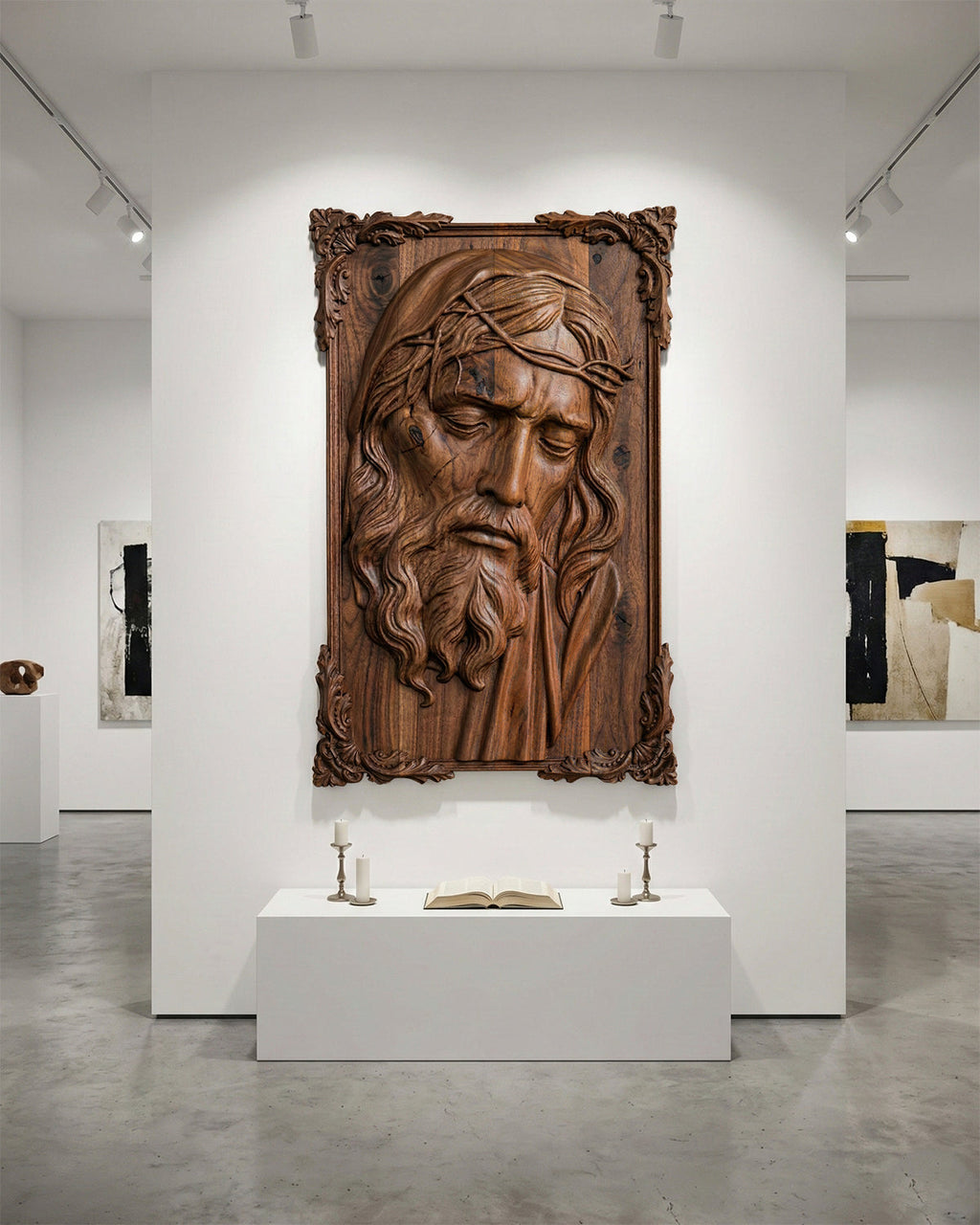Handgeschnitztes Jesus-Relief
