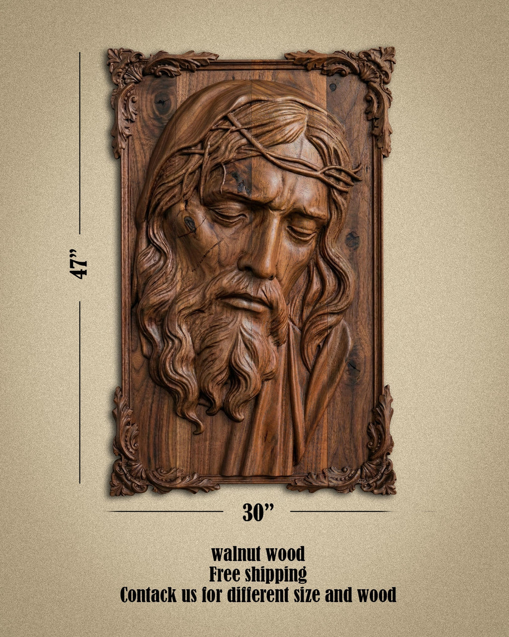 Handgeschnitztes Jesus-Relief