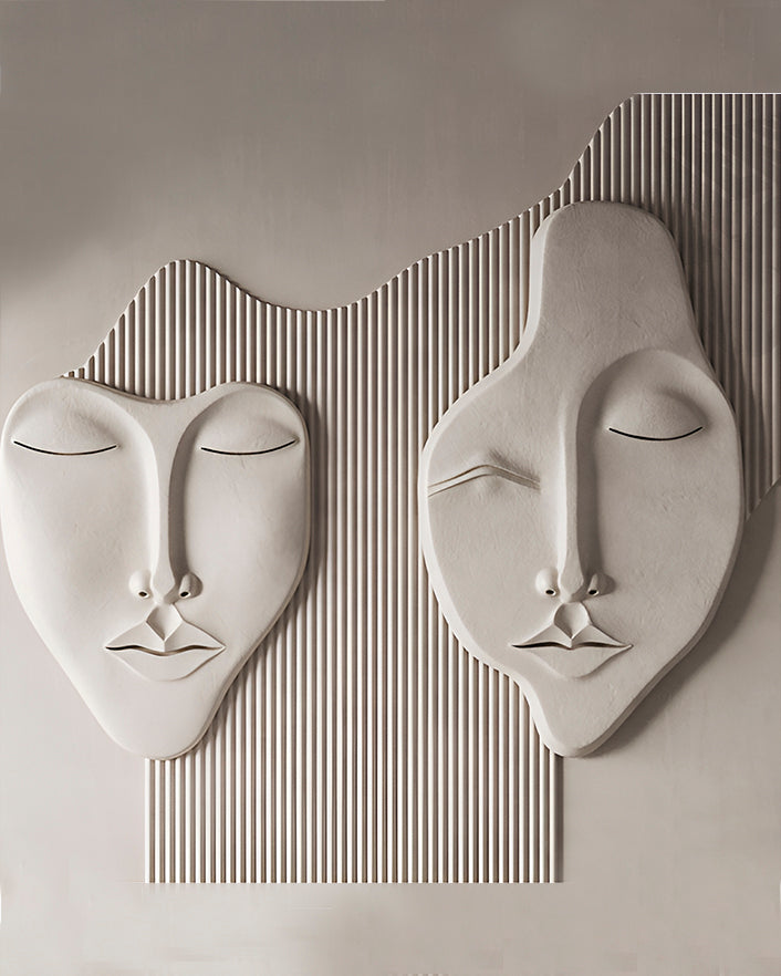 Wabi-Sabi 3D Gesichts-Wandrelief