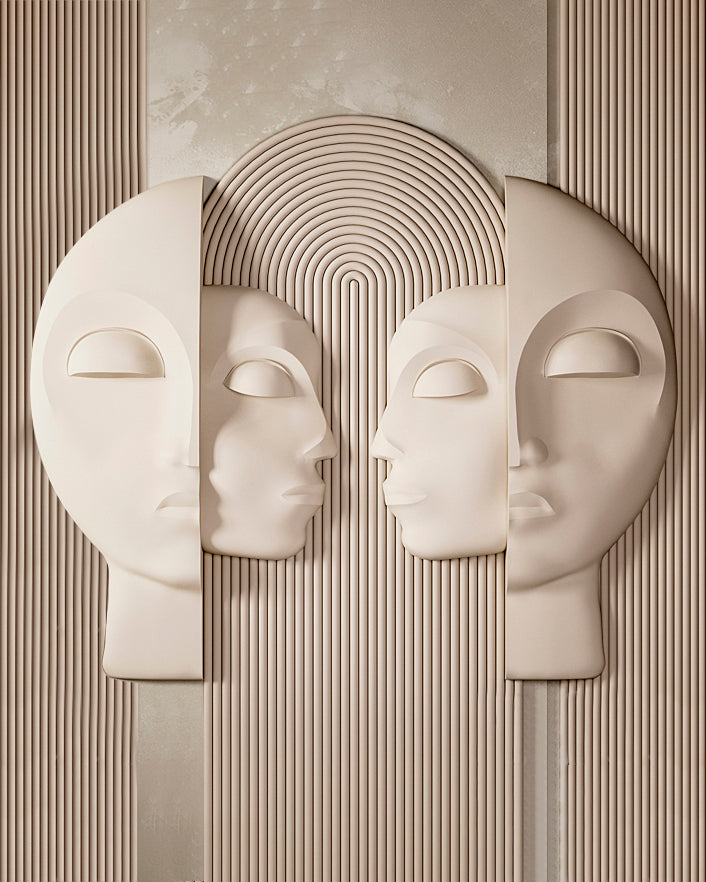 Wabi-Sabi 3D Gesichts-Wandrelief