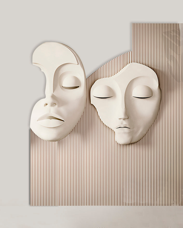 Wabi-Sabi 3D Gesichts-Wandrelief