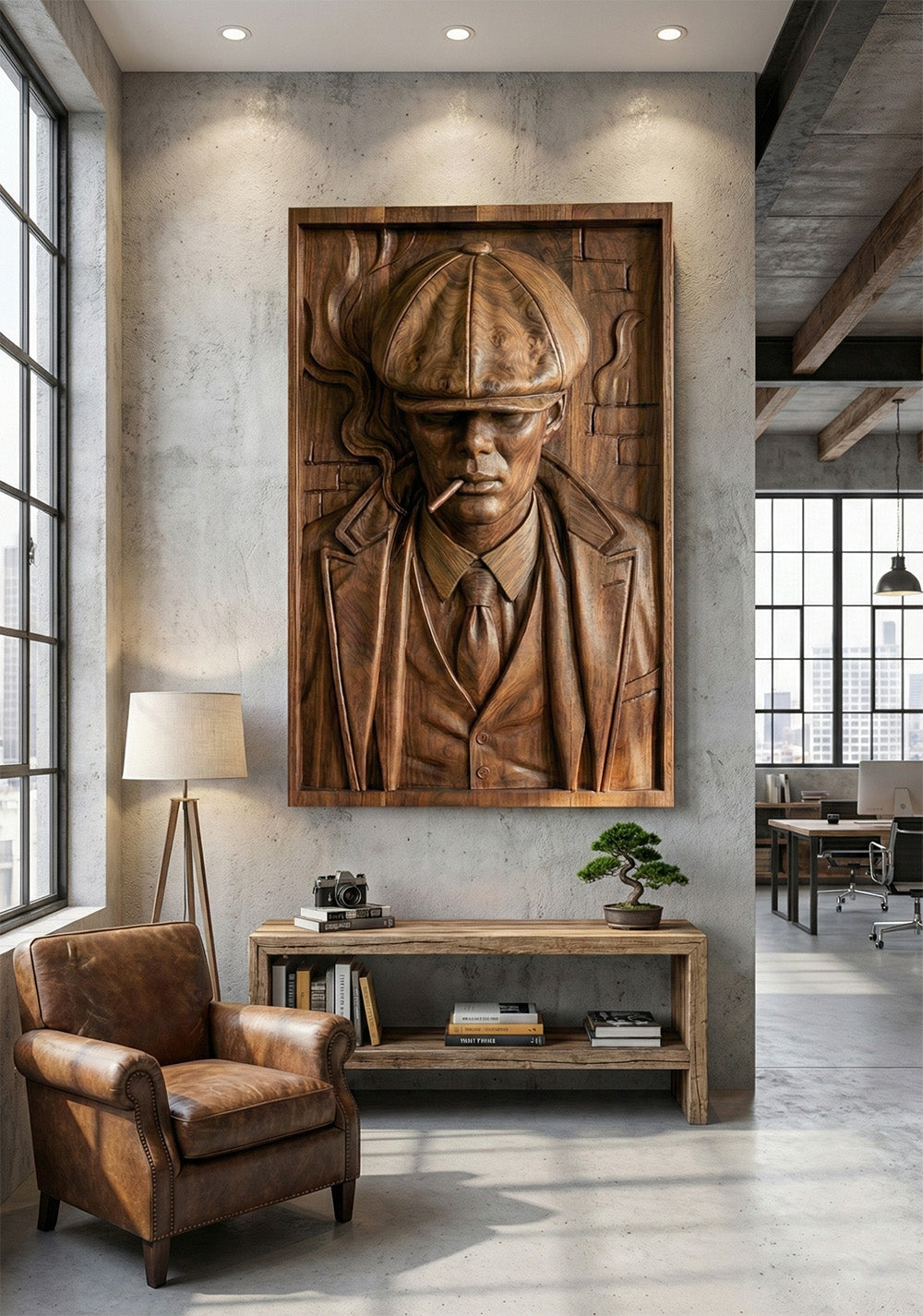 Peaky Blinders: Thomas Shelby 3D Holzrelief Wandkunst Schnitzerei